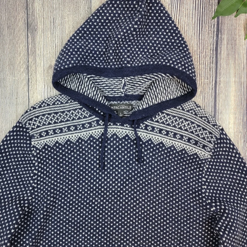 J. Crew Men's Fair Isle Wool Blend Pullover Hoodie